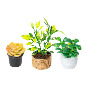 Potted Plant Set (3 pcs) – 1:12 Scale Dollhouse Decor Kivvi Tales