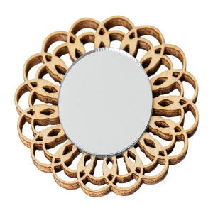 Bohemian Wooden Wall Mirror – 1:12 Scale Dollhouse Decor Kivvi Tales