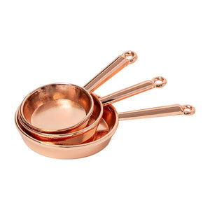 Gold Frying Pan Set (Large, Medium & Small) – 1:12 Scale Dollhouse Kitchen Accessories Kivvi Tales
