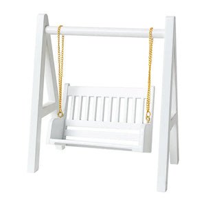 White Wooden Swing – 1:12 Scale Dollhouse Furniture Kivvi Tales
