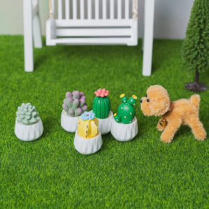 5-Piece Mini Potted Plant Set – 1:12 Scale Dollhouse Accessories Kivvi Tales