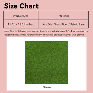 12 × 12 Inches Realistic Miniature Artificial Turf Mat – 1:12 Scale Dollhouse Accessories Kivvi Tales