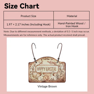 Vintage Handmade Wood Happy Easter Miniature Hanging Plaque – 1:12 Scale Dollhouse Accessories Kivvi Tales