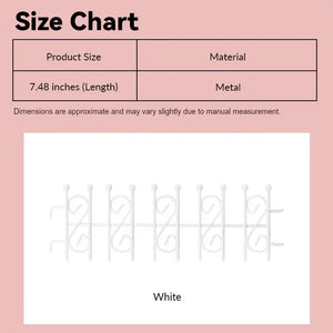 Dollhouse metal fence size chart showing white scrollwork panels in 1:12 scale
