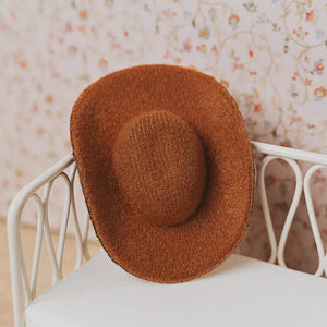 Brown Felt Cowboy Hat – 1:12 Scale Dollhouse Accessories Kivvi Tales