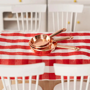 Gold Frying Pan Set (Large, Medium & Small) – 1:12 Scale Dollhouse Kitchen Accessories Kivvi Tales