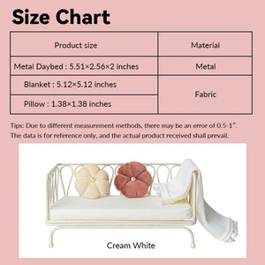 Metal Daybed with Pillows and Blanket – 1:12 Scale Dollhouse Furniture Kivvi Tales