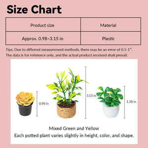 Potted Plant Set (3 pcs) – 1:12 Scale Dollhouse Decor Kivvi Tales