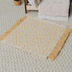 Yellow Woven Rug – 1:12 Scale Dollhouse Decor Kivvi Tales