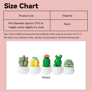 5-Piece Mini Potted Plant Set – 1:12 Scale Dollhouse Accessories Kivvi Tales