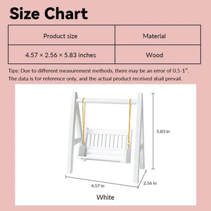 White Wooden Swing – 1:12 Scale Dollhouse Furniture Kivvi Tales