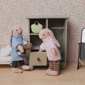 Wooden Wardrobe with 3 Hangers – 1:12 Scale Dollhouse Furniture Kivvi Tales