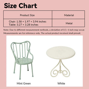 Metal Miniature Garden Table & Chairs– 1:12 Scale Dollhouse Furniture Kivvi Tales
