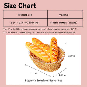 Baguette Bread and Basket Set – 1:12 Scale Dollhouse Accessories Kivvi Tales