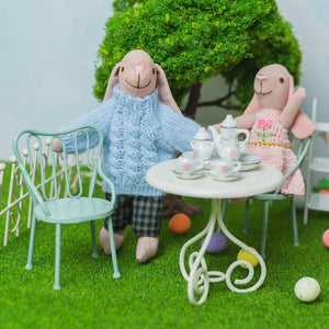 Metal Miniature Garden Table & Chairs– 1:12 Scale Dollhouse Furniture Kivvi Tales