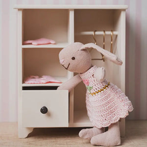 Wooden Wardrobe with 3 Hangers – 1:12 Scale Dollhouse Furniture Kivvi Tales