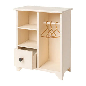 Wooden Wardrobe with 3 Hangers – 1:12 Scale Dollhouse Furniture Kivvi Tales