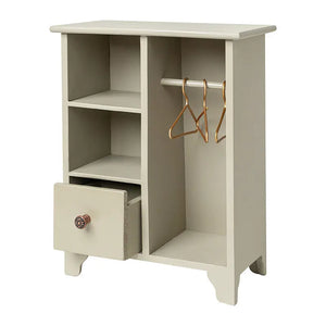 Wooden Wardrobe with 3 Hangers – 1:12 Scale Dollhouse Furniture Kivvi Tales