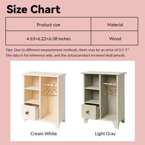 Wooden Wardrobe with 3 Hangers – 1:12 Scale Dollhouse Furniture Kivvi Tales
