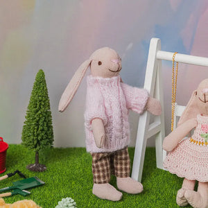 6 inch Bunny Mom Clara – Figure for 1:12 Scale Dollhouse Scenes Kivvi Tales