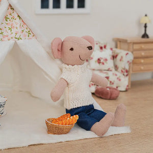 6 inch Mouse Dad Edwin – Figure for 1:12 Scale Dollhouse Scenes Kivvi Tales