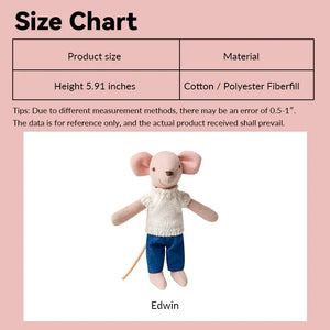6 inch Mouse Dad Edwin – Figure for 1:12 Scale Dollhouse Scenes Kivvi Tales