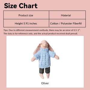6 inch Bunny Dad Oliver – Figure for 1:12 Scale Dollhouse Scenes Kivvi Tales