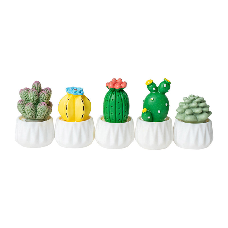 5-Piece Mini Potted Plant Set – 1:12 Scale Dollhouse Accessories