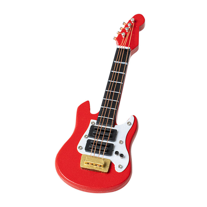 Red Wooden Guitar – 1:12 Scale Dollhouse Accessories