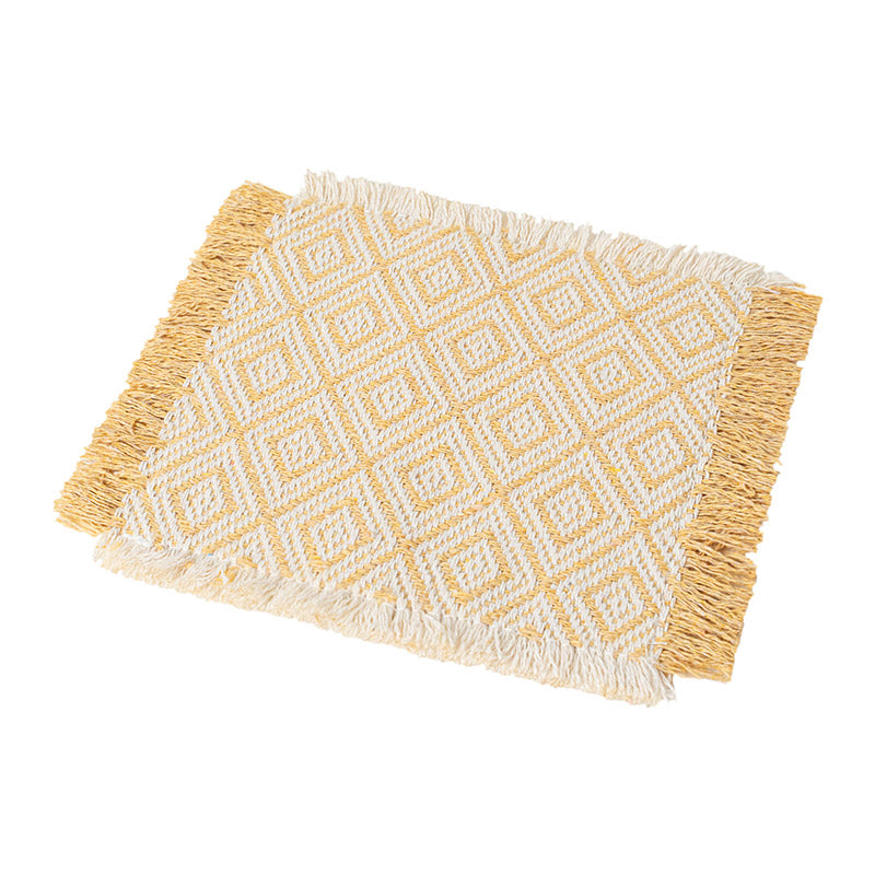 Yellow Woven Rug – 1:12 Scale Dollhouse Decor