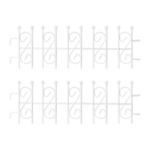 3 Inch White Metal Picket Fence Vintage Miniature Garden Edging (2-Pack)  – 1:12 Scale Dollhouse Accessories Kivvi Tales