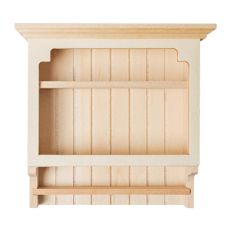 Natural wood miniature hanging organizer featuring Miniature Wall Cabinet, ideal for dollhouse pantry, bathroom, or open shelving