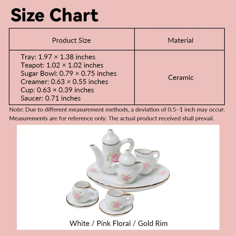 Vintage Miniature Tea Sets– 1:12 Scale Dollhouse Accessories Kivvi Tales