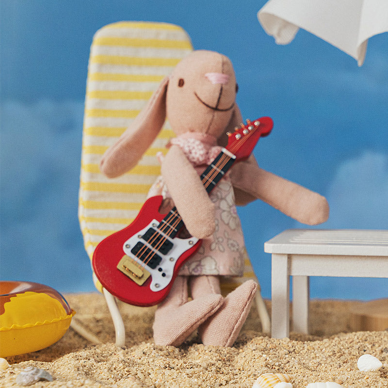 Red Wooden Guitar – 1:12 Scale Dollhouse Accessories