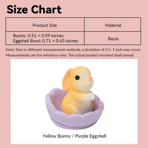 Mini Bunny in Detachable Eggshell 2 Piece Set – 1:12 Scale Dollhouse Accessories Kivvi Tales