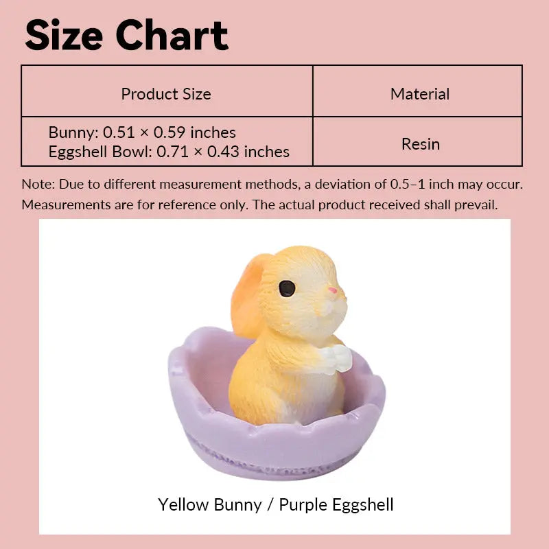 Mini Bunny in Detachable Eggshell 2 Piece Set – 1:12 Scale Dollhouse Accessories Kivvi Tales