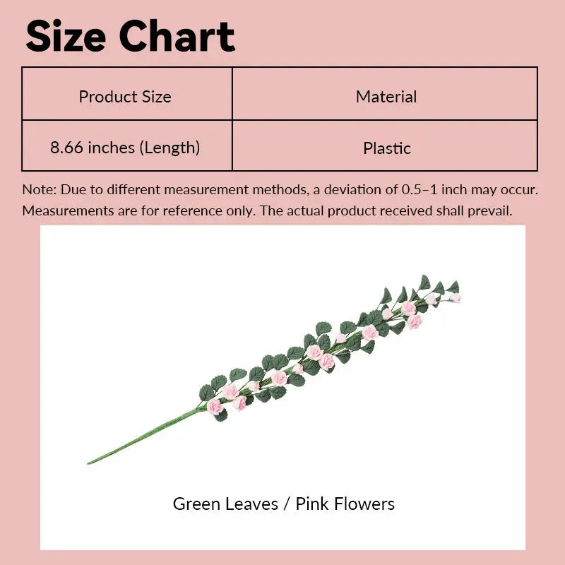Flexible Clay Rose Vine Handmade Miniature Flower Garland – 1:12 Scale Dollhouse Accessories Kivvi Tales