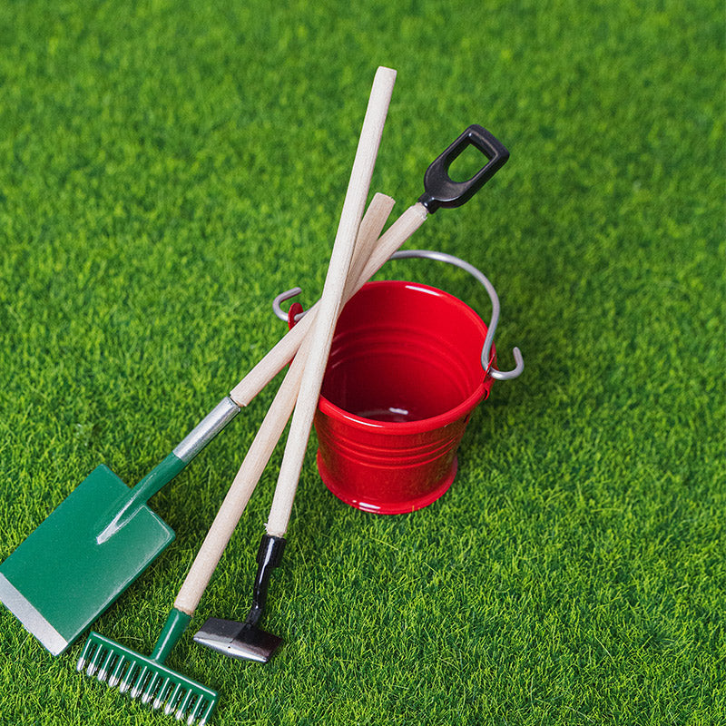 Red Metal Bucket – 1:12 Scale Dollhouse Accessories