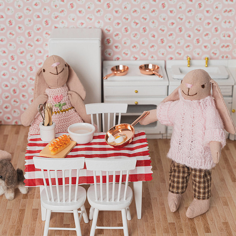 Gold Frying Pan Set (Large, Medium & Small) – 1:12 Scale Dollhouse Kitchen Accessories