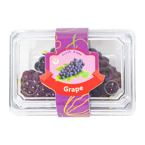 1:12 grape produce box in clear package, cozy market display piece for pantry shelves or miniature dining scenes