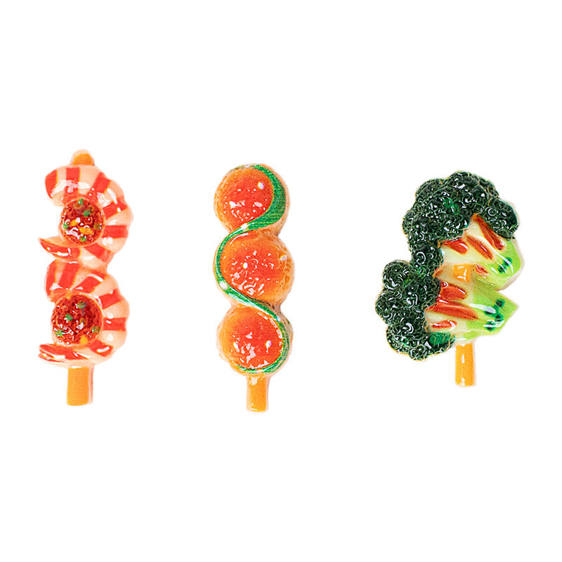 BBQ Grill & Skewer Set | Choose from Full Set (Grill + 3 Skewers), Grill Only, or Skewers Only – 1:12 Scale Dollhouse Accessories