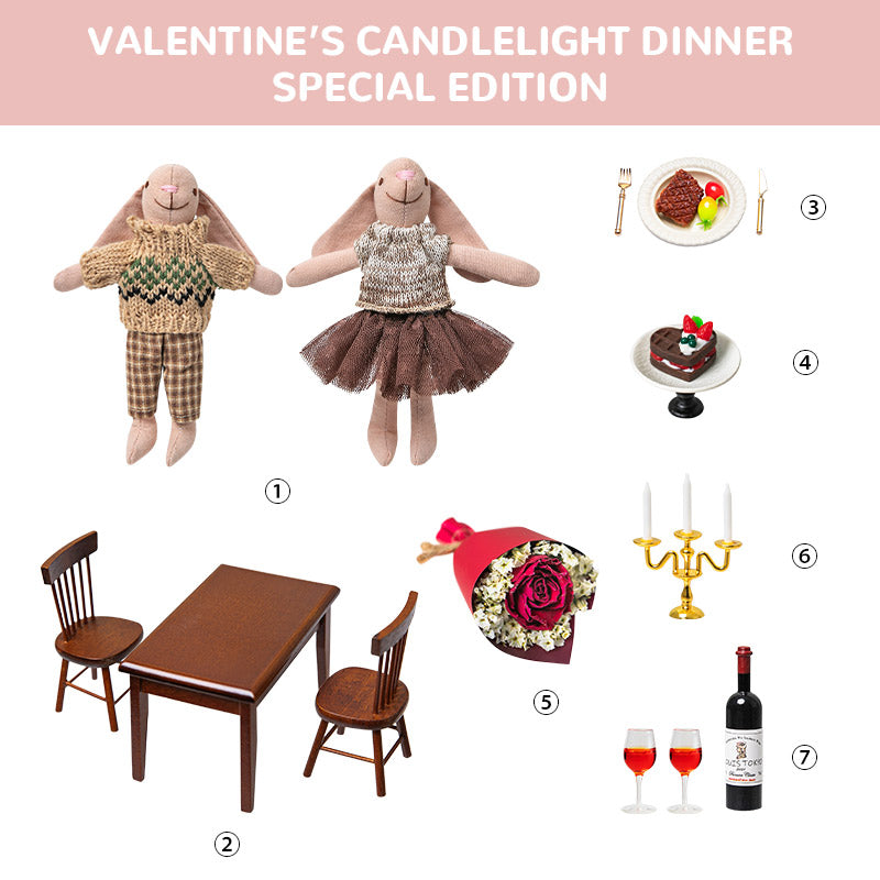 Valentine’s Candlelight Dinner Special Edition – 1:12 Scale Dollhouse Scene