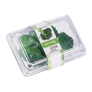 Mini broccoli food box with clear container, playful dollhouse vegetable set for pantry shelves, market stand, or healthy kitchen decor