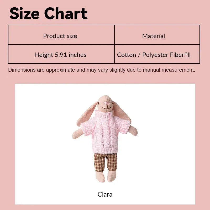 6 inch Bunny Mom Clara –  Figure for 1:12 Scale Dollhouse Scenes Kivvi Tales