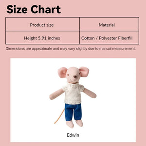 6 inch Mouse Dad Edwin – Figure for 1:12 Scale Dollhouse Scenes Kivvi Tales