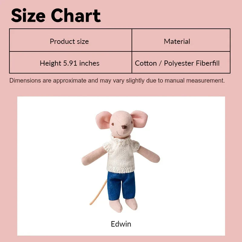 6 inch Mouse Dad Edwin – Figure for 1:12 Scale Dollhouse Scenes Kivvi Tales