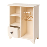 Wooden Wardrobe with 3 Hangers – 1:12 Scale Dollhouse Furniture