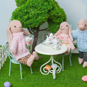 Metal Miniature Garden Table & Chairs– 1:12 Scale Dollhouse Furniture Kivvi Tales
