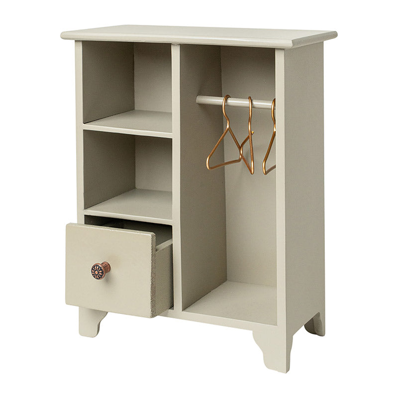 Wooden Wardrobe with 3 Hangers – 1:12 Scale Dollhouse Furniture