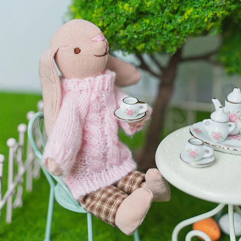 Limited Edition Easter Bunny Family Garden Egg Hunt Set – 1:12 Scale Dollhouse Miniature Story-Box Kivvi Tales